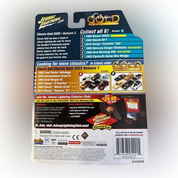 Nwt Johnny Lightning 1986 Ford Mustang SVO 1 in 12,768 - Picture 2 of 2